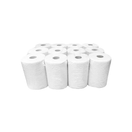 Kéztörlő 2 rétegű tekercses átmérő: 14 cm 100 % cellulóz duda nélküli 12 tekercs/karton_090631A-DN hófehér