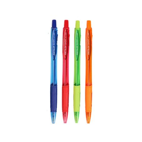 Golyóstoll nyomógombos vegyes színek 0,7mm Antilop Basic írásszín kék